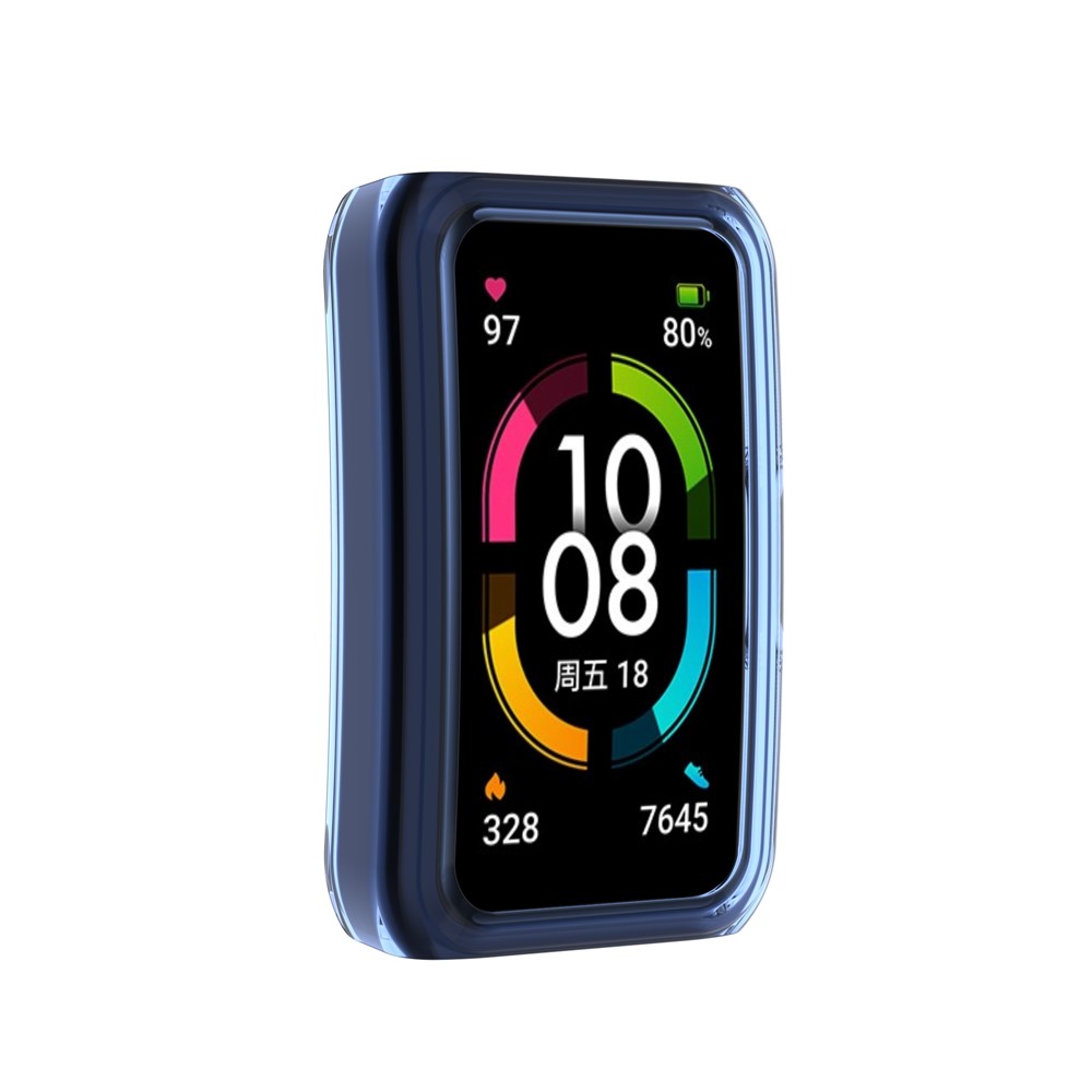 Half Coverage TPU Smart Watch Case Protective Cover for Honor Band 6 - Blue-4