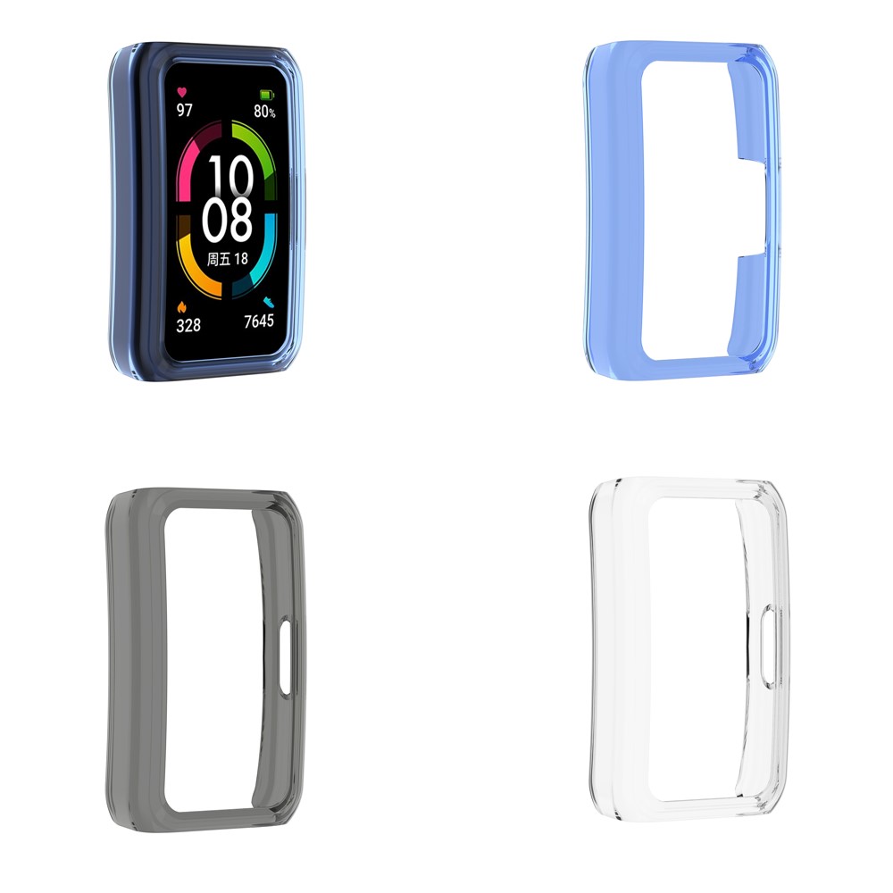 Half Coverage TPU Smart Watch Case Protective Cover for Honor Band 6 - Blue-8