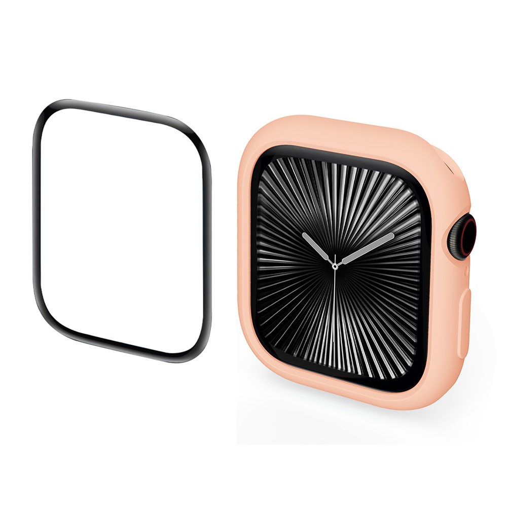 ENKAY HAT PRINCE For Apple Watch Series 11 / 10 42mm   2 in 1 Candy Color TPU Watch Case with Full Coverage PMMA Soft Film - Pink