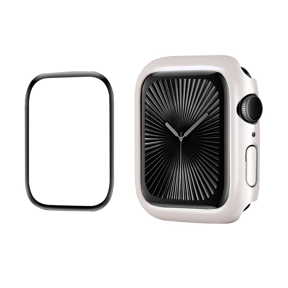 ENKAY HAT PRINCE For Apple Watch Series 11 / 10 42mm   Solid Color PC Watch Case Shockproof Cover with Full Coverage PMMA Soft Film - Silver
