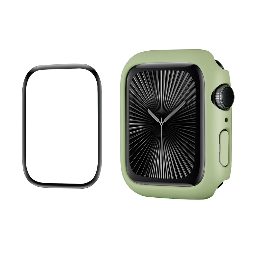 ENKAY HAT PRINCE For Apple Watch Series 11 / 10 46mm   Solid Color PC Watch Case Shockproof Cover with Full Coverage PMMA Soft Film - Light Green