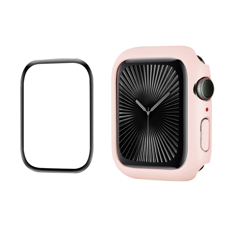 ENKAY HAT PRINCE For Apple Watch Series 11 / 10 46mm   Solid Color PC Watch Case Shockproof Cover with Full Coverage PMMA Soft Film - Pink