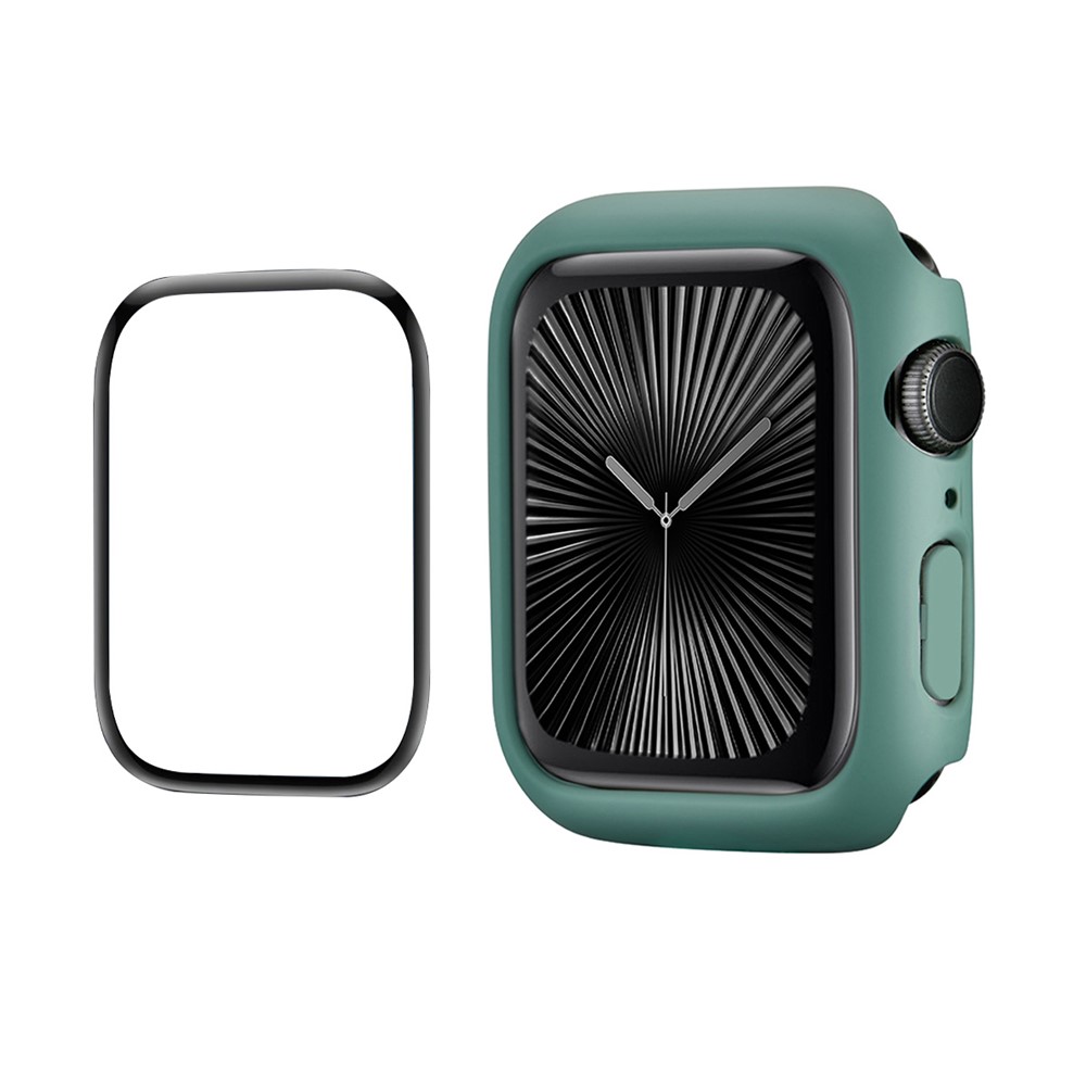 ENKAY HAT PRINCE For Apple Watch Series 11 / 10 46mm   Solid Color PC Watch Case Shockproof Cover with Full Coverage PMMA Soft Film - Dark Green