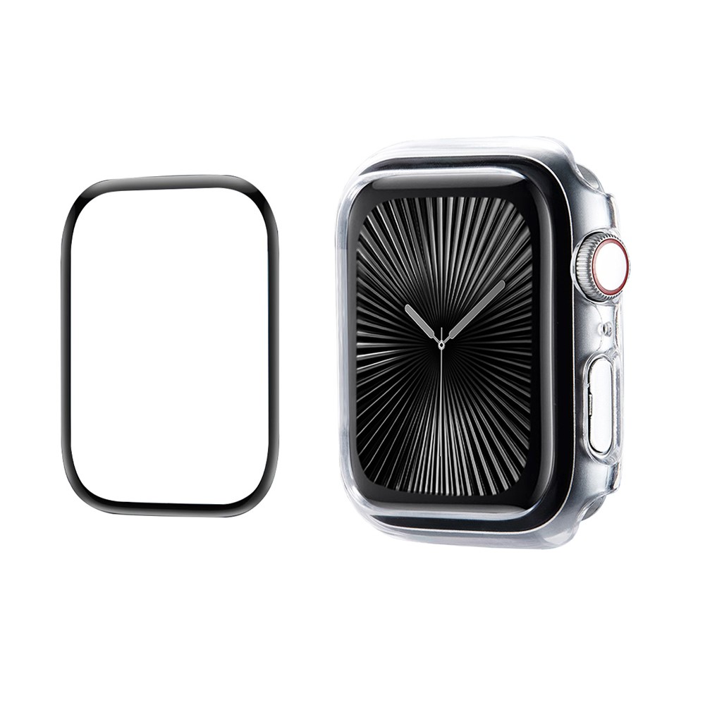 ENKAY HAT PRINCE For Apple Watch Series 11 / 10 46mm   Solid Color PC Watch Case Shockproof Cover with Full Coverage PMMA Soft Film - Transparent