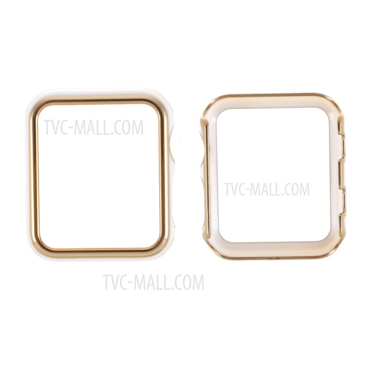 Great Protection Electroplated Frame Case for Apple Watch Series 1/2/3 42mm - Gold/White-1