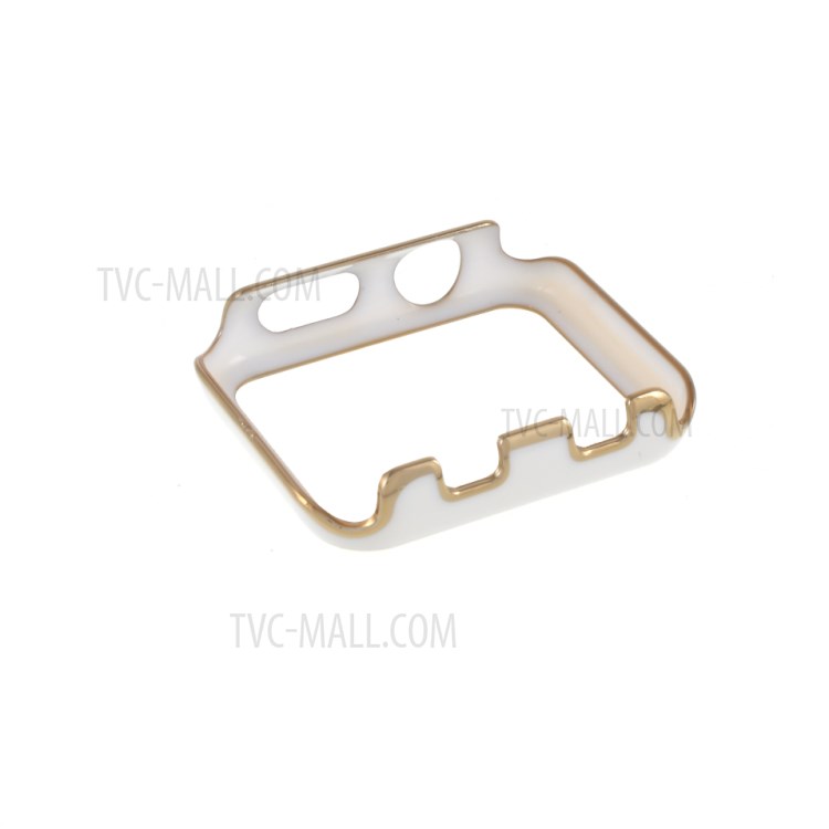 Great Protection Electroplated Frame Case for Apple Watch Series 1/2/3 42mm - Gold/White-3