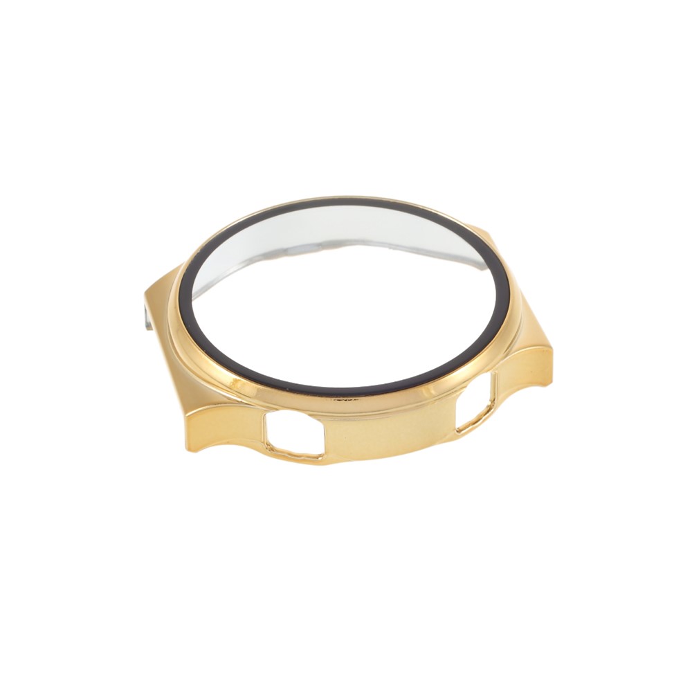 Electroplating PC Frame Tempered Glass Protector Cover for Huawei Watch GT 2 Pro - Gold-2