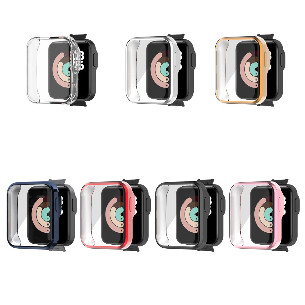 Full Coverage Soft TPU Smart Watch Protective Case with Screen Protector for Xiaomi Mi Watch Lite/Redmi Watch - Black-8