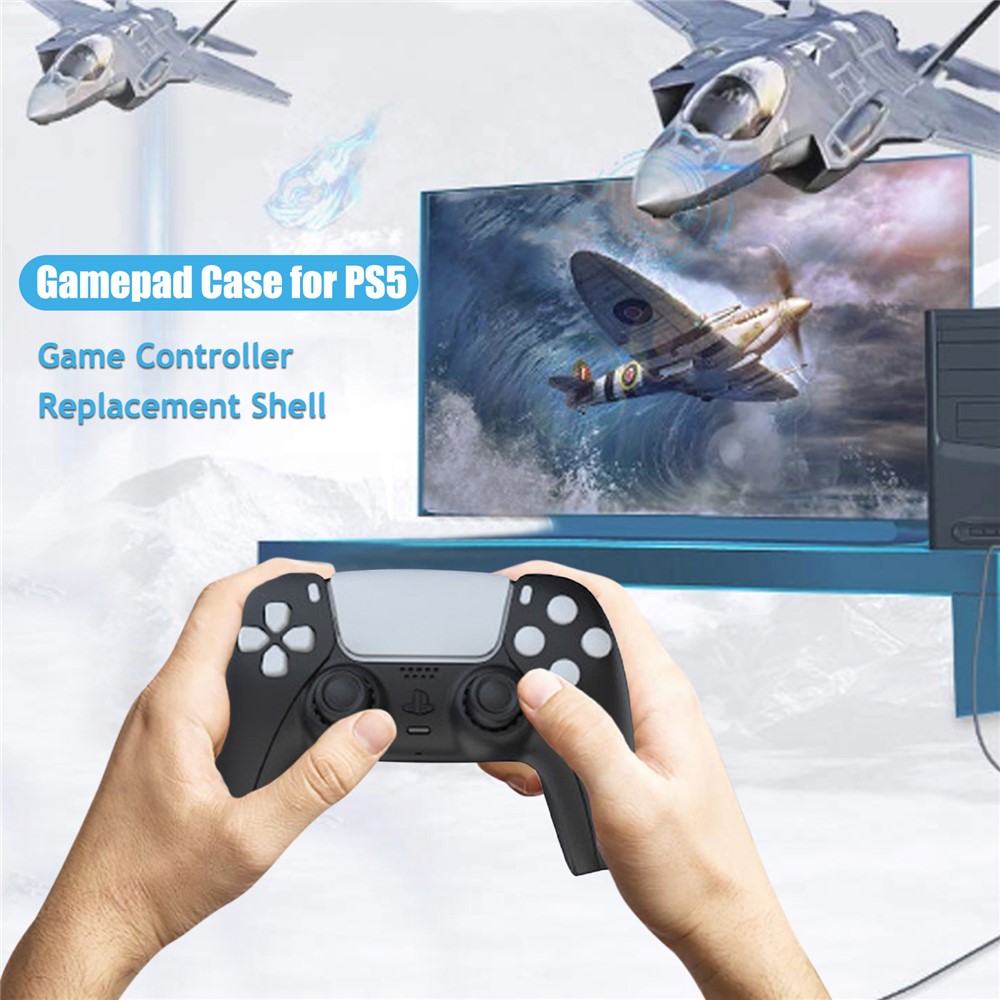 Protection Case Cover Replacement for SONY Playstation 5 Controller PS5 Gamepad - Black-6