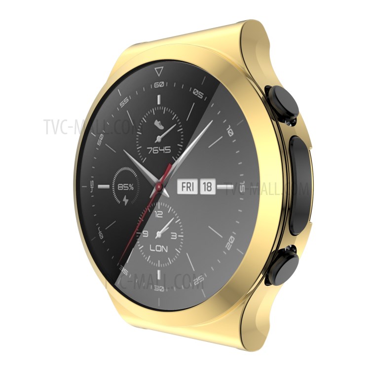 Electroplated Soft TPU Protective Watch Frame Case for Huawei Watch GT2 Pro / Watch GT2 ECG - Gold-2