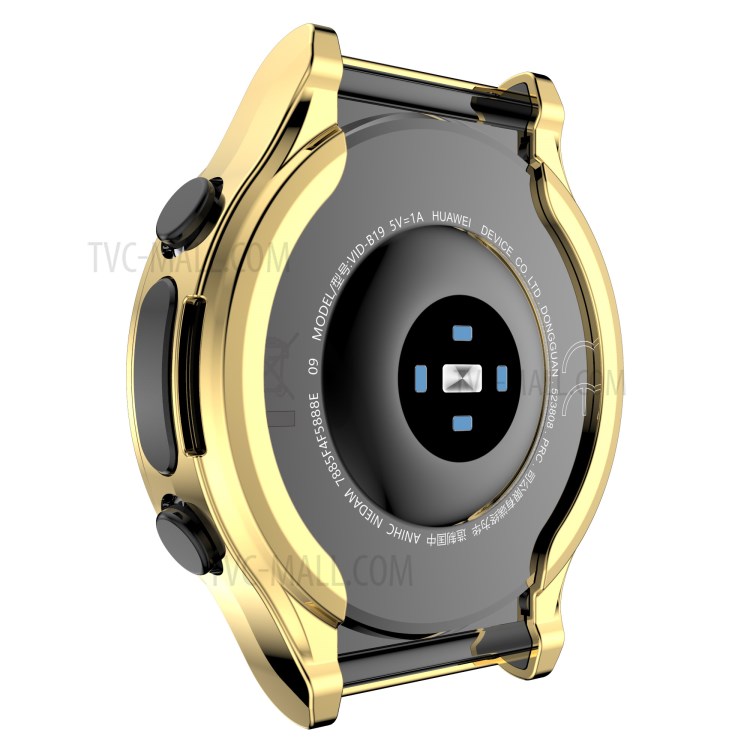Electroplated Soft TPU Protective Watch Frame Case for Huawei Watch GT2 Pro / Watch GT2 ECG - Gold-3