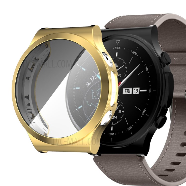 Electroplated Soft TPU Protective Watch Frame Case for Huawei Watch GT2 Pro / Watch GT2 ECG - Gold-6