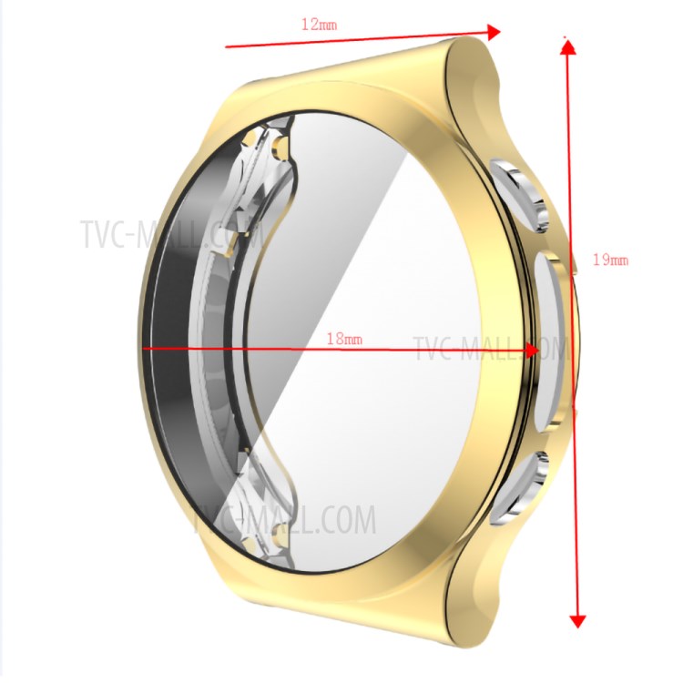 Electroplated Soft TPU Protective Watch Frame Case for Huawei Watch GT2 Pro / Watch GT2 ECG - Gold-8