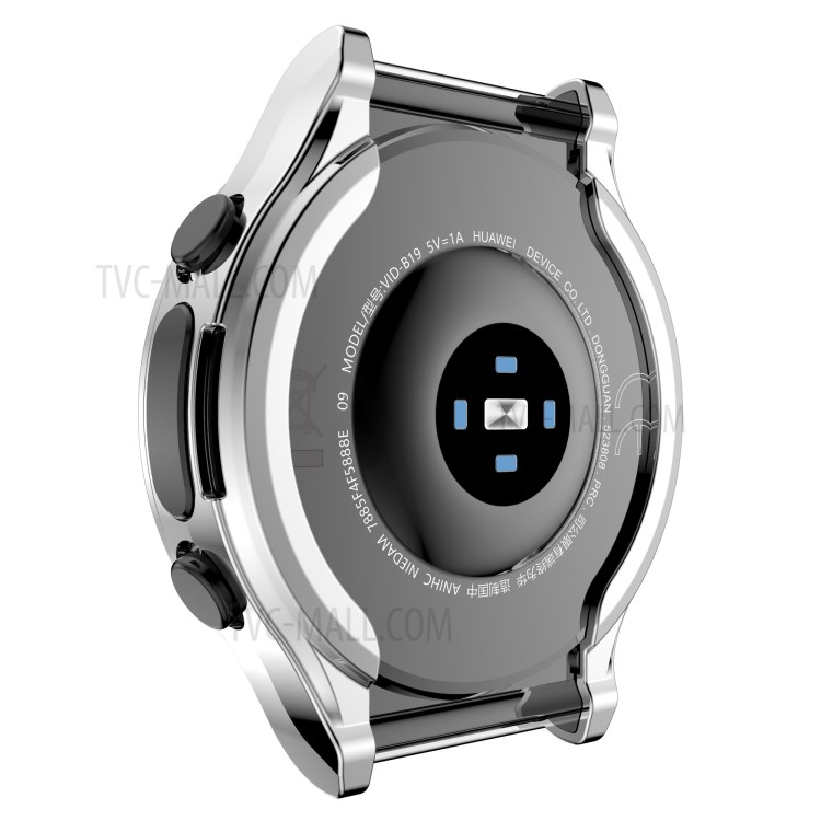 Caso De Quadro De Relógio Protetor De Protetor De Tpu Macio Eletrodométrico Para Huawei Watch GT2 Pro / Assista GT2 ECG. - Prata-3