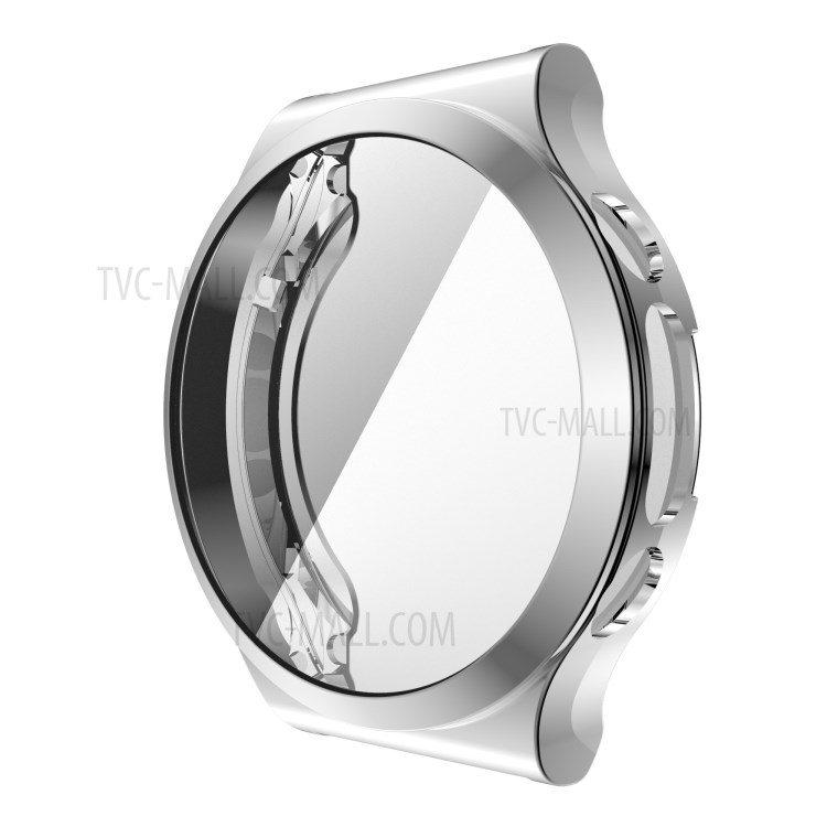 Caso De Quadro De Relógio Protetor De Protetor De Tpu Macio Eletrodométrico Para Huawei Watch GT2 Pro / Assista GT2 ECG. - Prata-4
