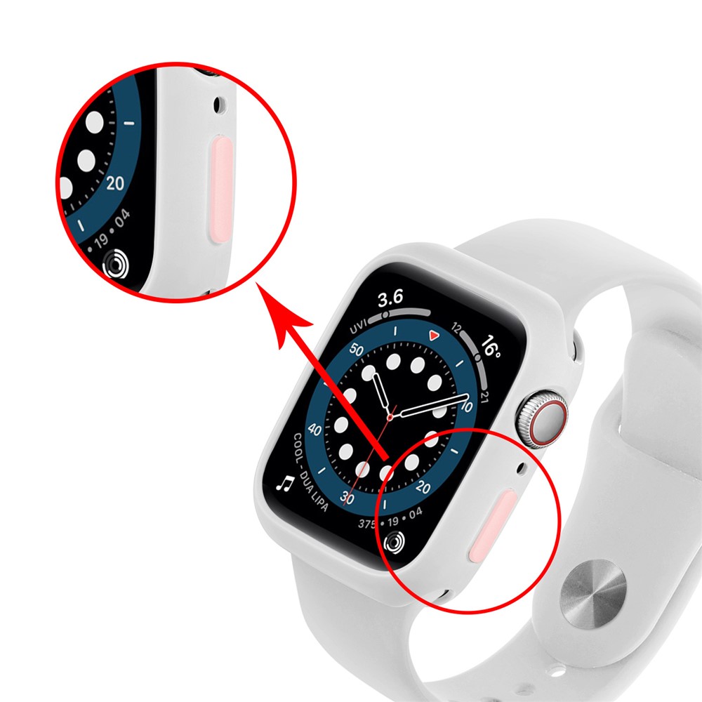 Candy Color Soft Silicone Smart Watch Protector Case for Apple Watch Series 6/SE/5/4 40mm - White / Pink-6