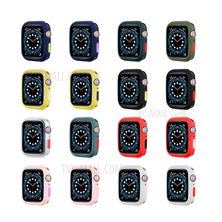 Candy Color Soft Silicone Smartwatch Protective Cover for Apple Watch Series 3/2/1 42mm - White / Pink-10