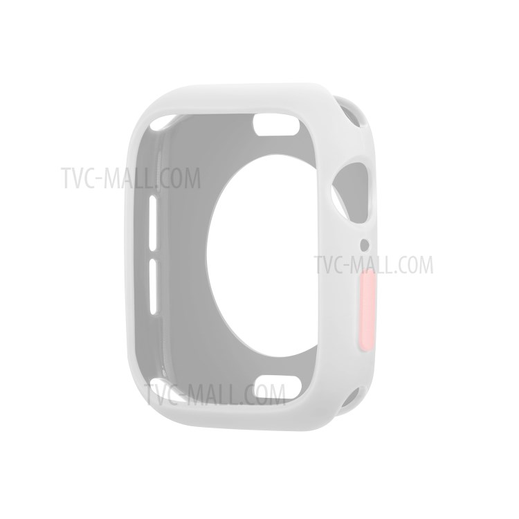 Candy Color Soft Silicone Smartwatch Protective Cover for Apple Watch Series 3/2/1 42mm - White / Pink-2