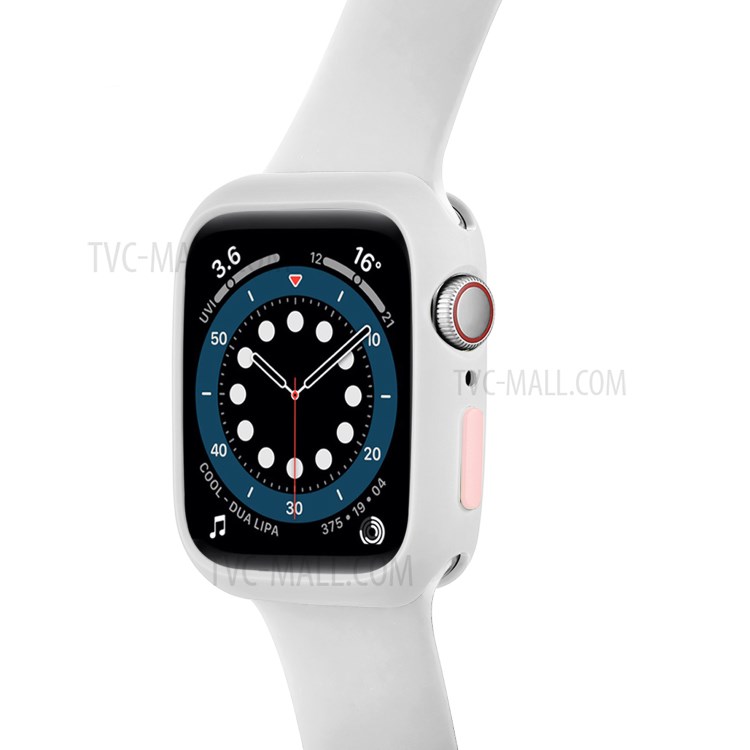 Candy Color Soft Silicone Smartwatch Protective Cover for Apple Watch Series 3/2/1 42mm - White / Pink-7