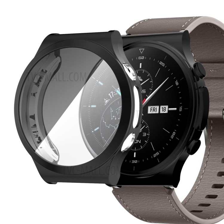 Full Cover Electroplated TPU Protective Case Shell for Huawei Watch GT 2 Pro ECG Smartwatch - Black-4