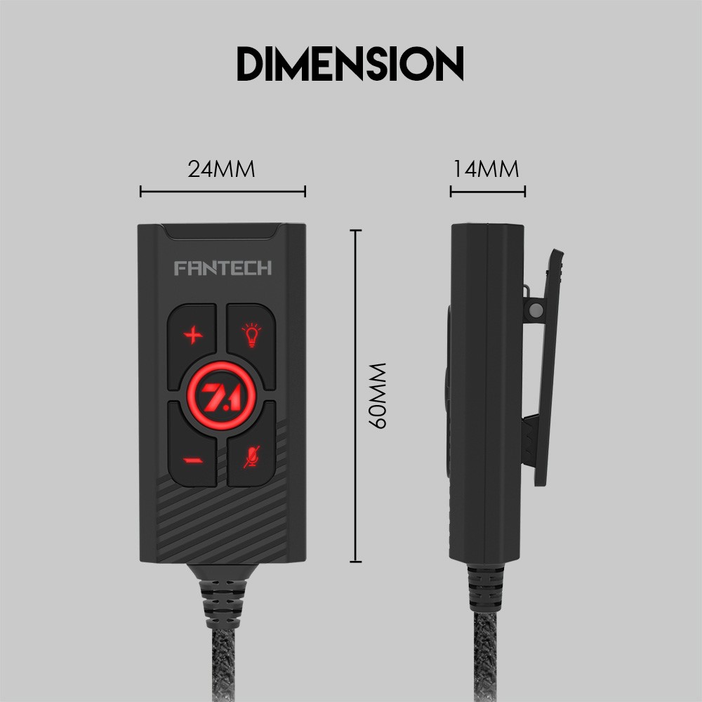 100Pcs FANTECH AC3002 7.1 Audio Sound Card Volume and Mic Risk Controller for Gaming Headset-12