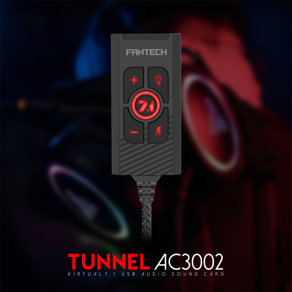 100Pcs FANTECH AC3002 7.1 Audio Sound Card Volume and Mic Risk Controller for Gaming Headset-2