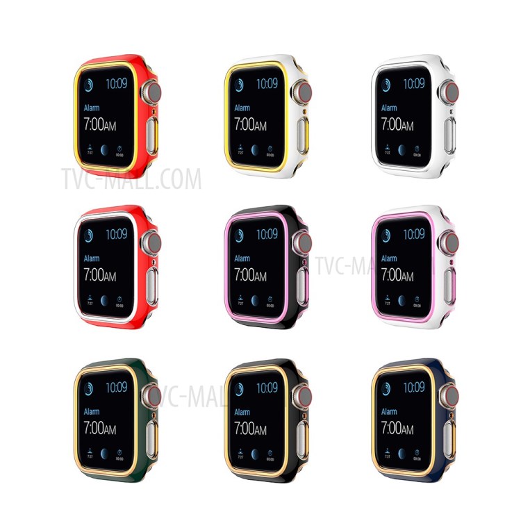 Wholesale Electroplating PC Frame Protective Cover for Apple Watch Series  4/5/6/SE 40mm - Black/Pink from China | TVC-Mall.com