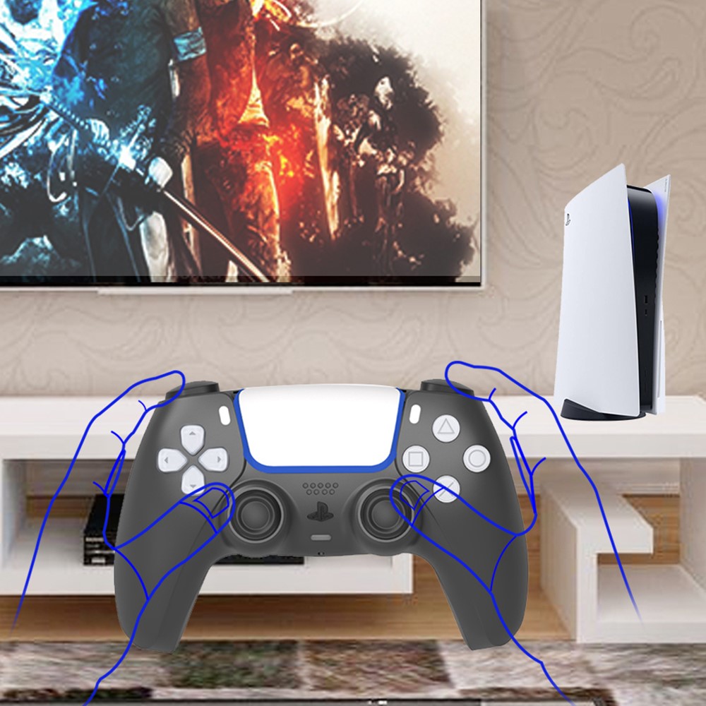 JYS P5131 Replacement Shell Housing Case Cover Faceplate Decoration Strip for PS5 Gamepad Controller - Black-2
