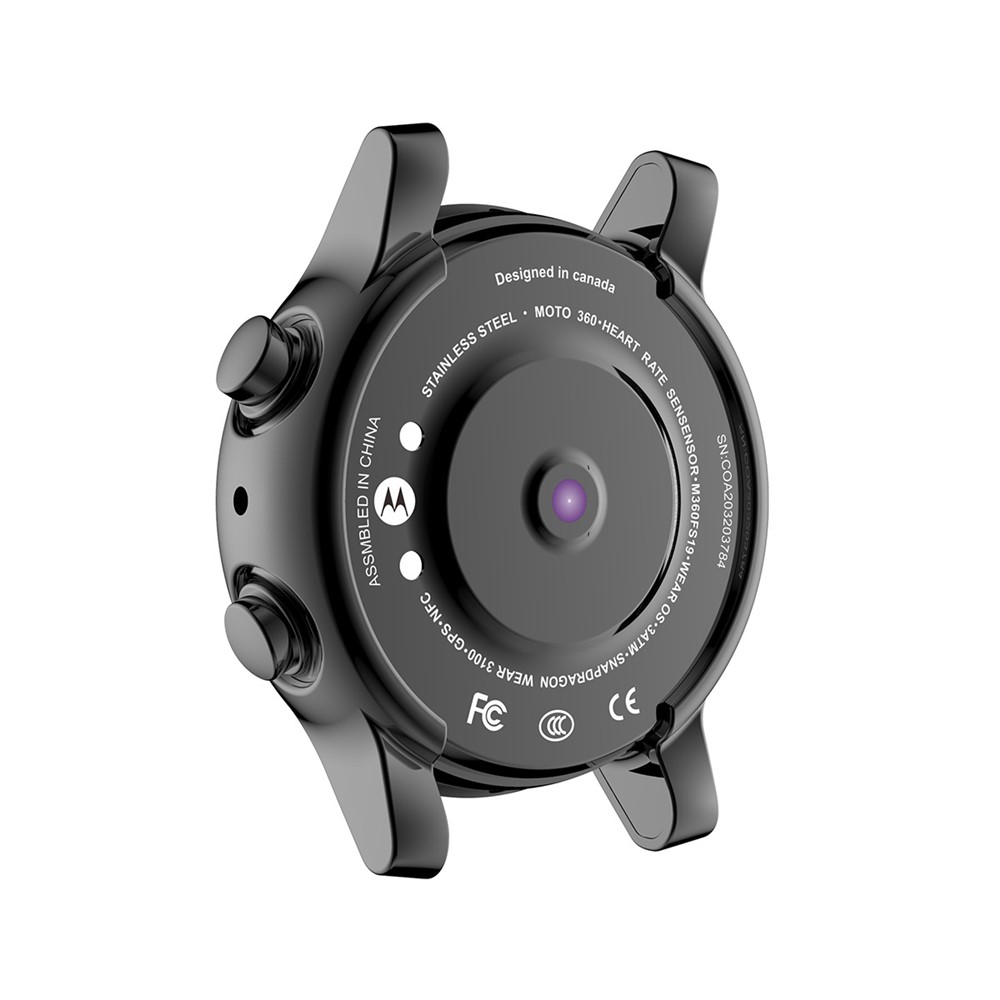 HAT PRINCE Electroplating Shockproof Soft TPU Watch Cover Case Frame for Motorola Moto 360 3rd Gen - Black-3