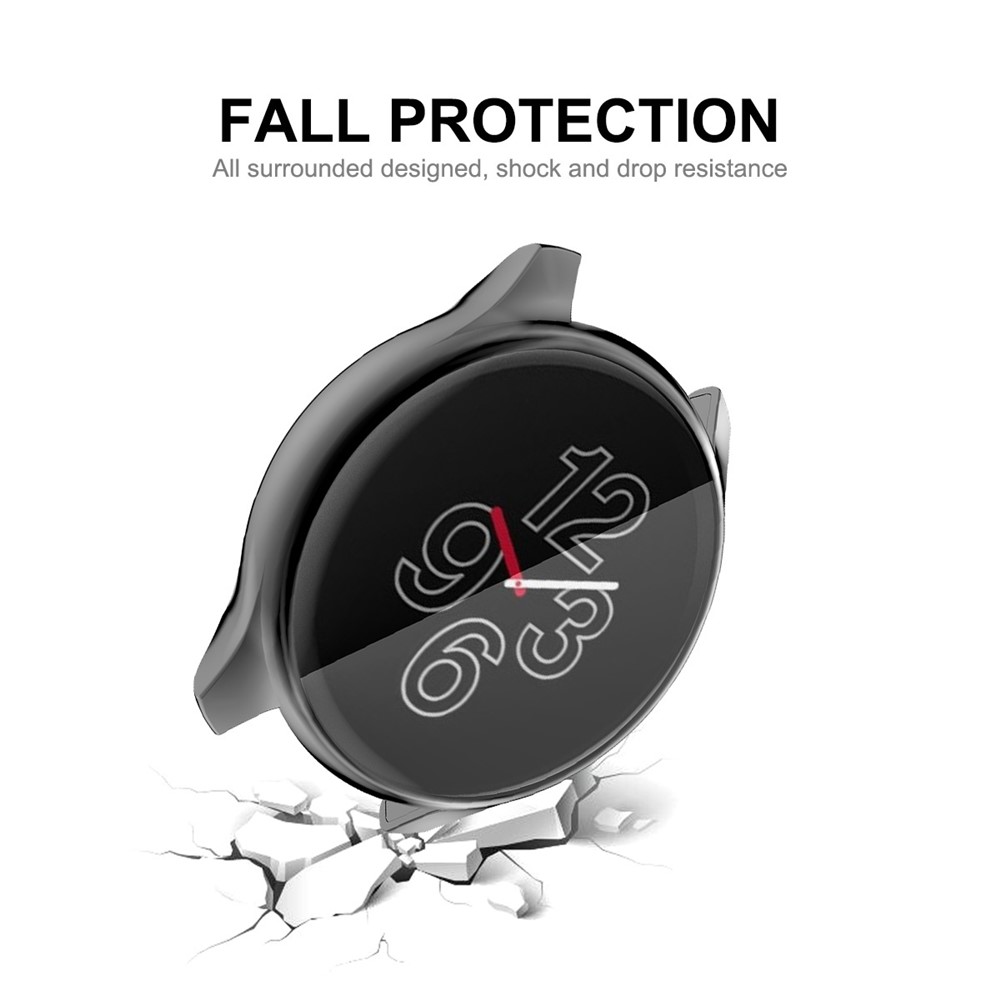 HAT PRINCE All-round Protective Electroplating TPU Smart Watch Case Shell Cover for OnePlus Watch - Black-8