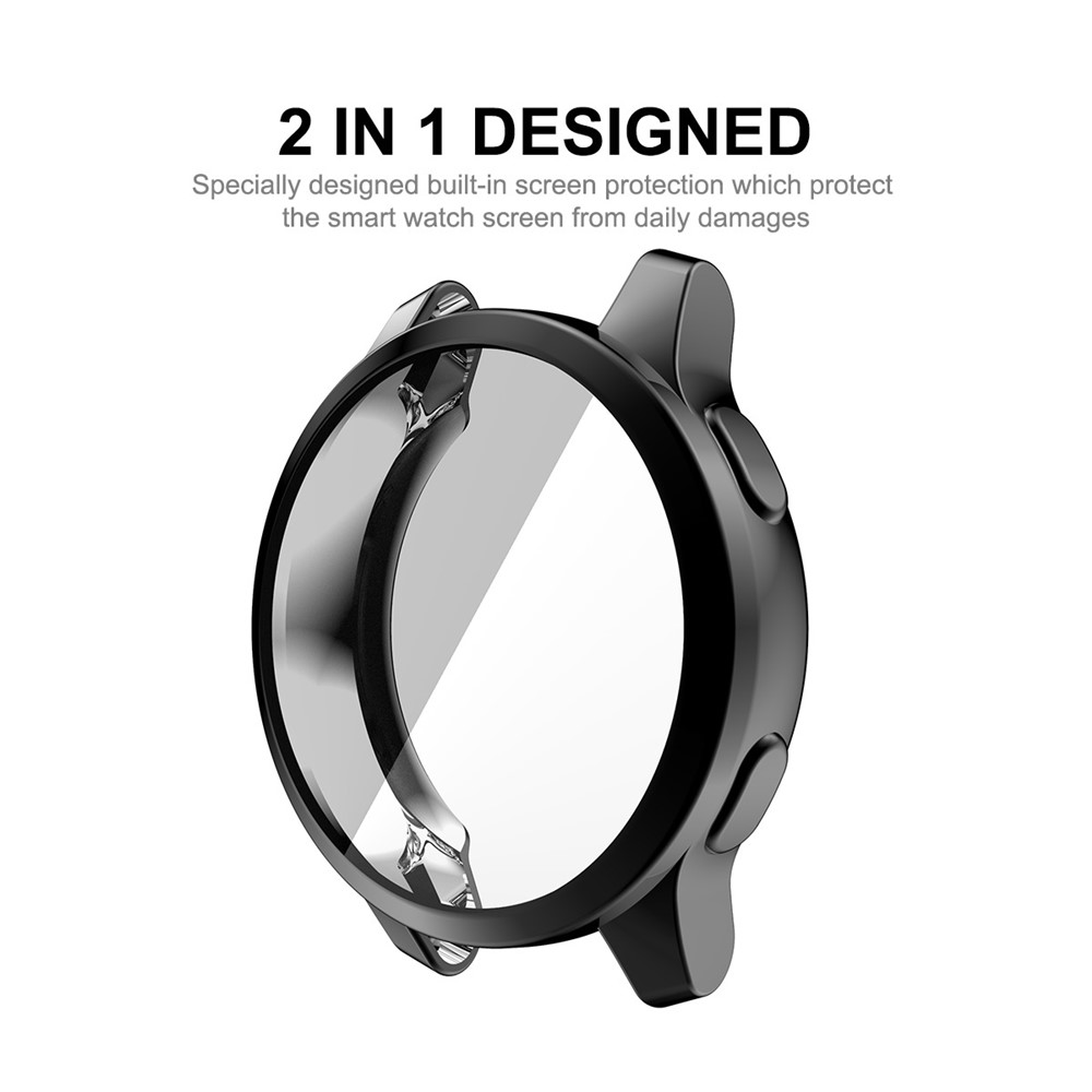 HAT PRINCE Electroplated TPU Full Coverage Anti-fall Smart Watch Case Shell for Garmin Venu 2 45mm/Vivoactive 4 45mm - Black-2