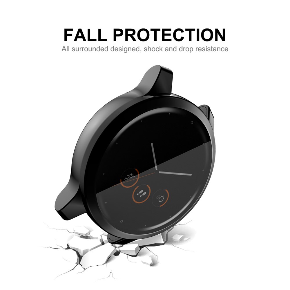 HAT PRINCE Electroplated All-wrapped TPU Protective Watch Case Cover for Garmin Venu 2S 40mm / Vivoactive 4S 40mm - Black-8