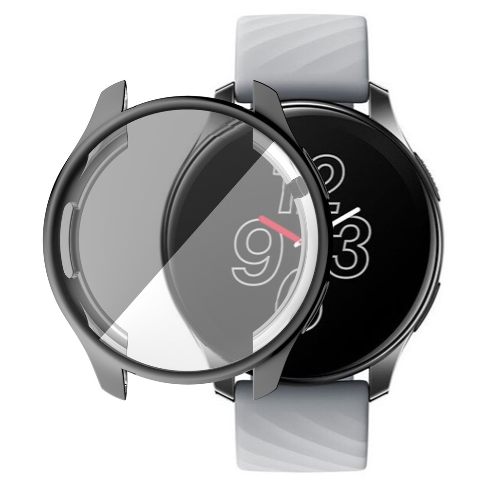 Electroplate Full Coverage TPU Watch Protective Frame Case for OnePlus Watch - Black-2