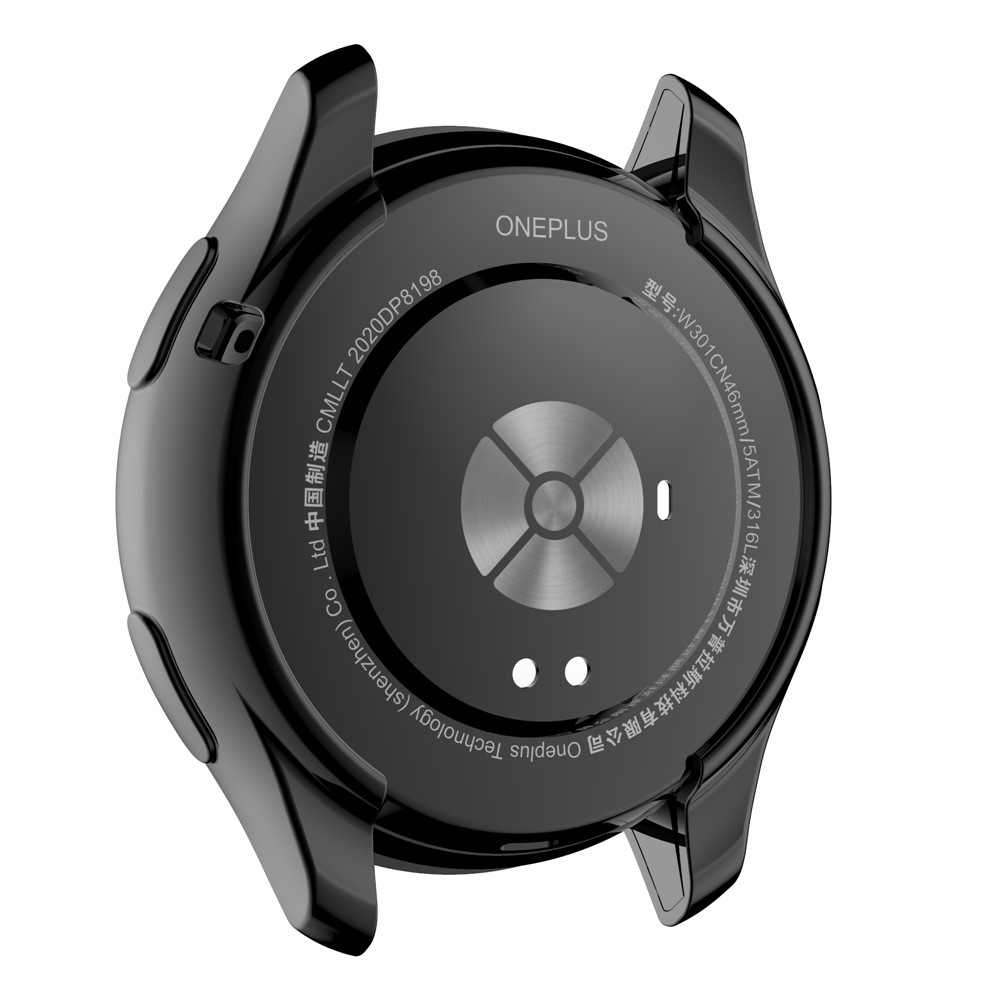 Electroplate Full Coverage TPU Watch Protective Frame Case for OnePlus Watch - Black-3