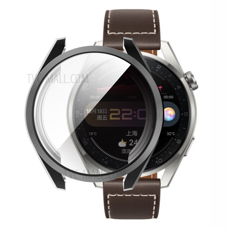 Electroplated TPU Smartwatch Protector Case Full Coverage Cover for Huawei Watch 3 Pro 48mm - Black-2