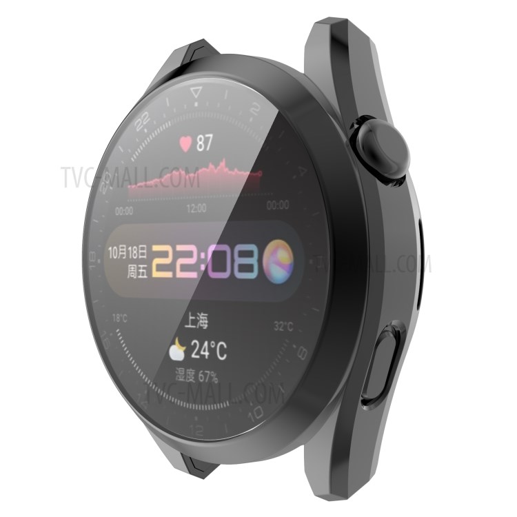 Electroplated TPU Smartwatch Protector Case Full Coverage Cover for Huawei Watch 3 Pro 48mm - Black-4