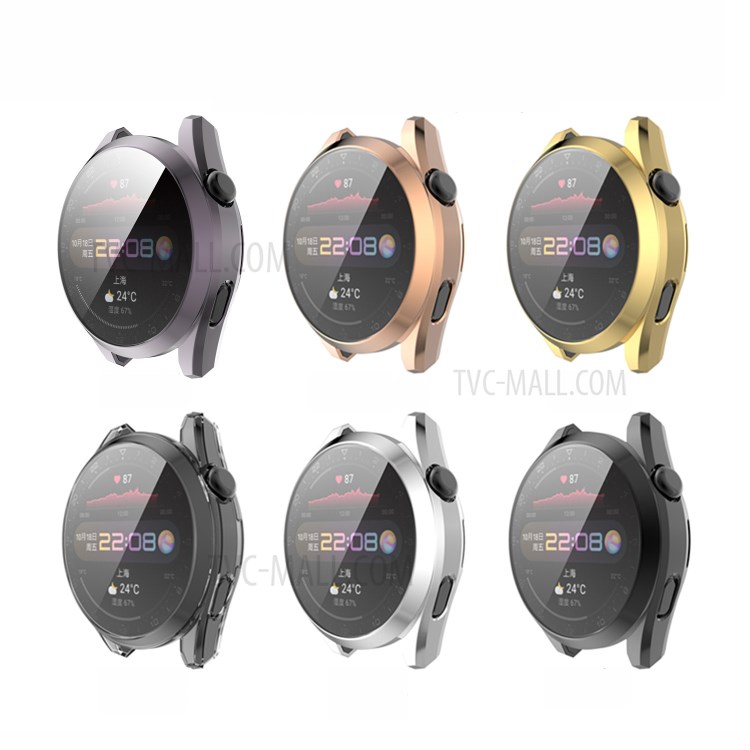 Electroplated TPU Smartwatch Protector Case Full Coverage Cover for Huawei Watch 3 Pro 48mm - Black-9