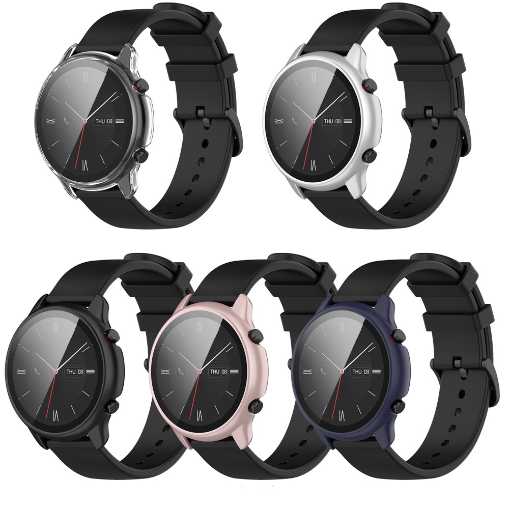 PC Frame + Tempered Glass Watch Protector Cover for Amazfit GTR 2 eSIM - Black-10