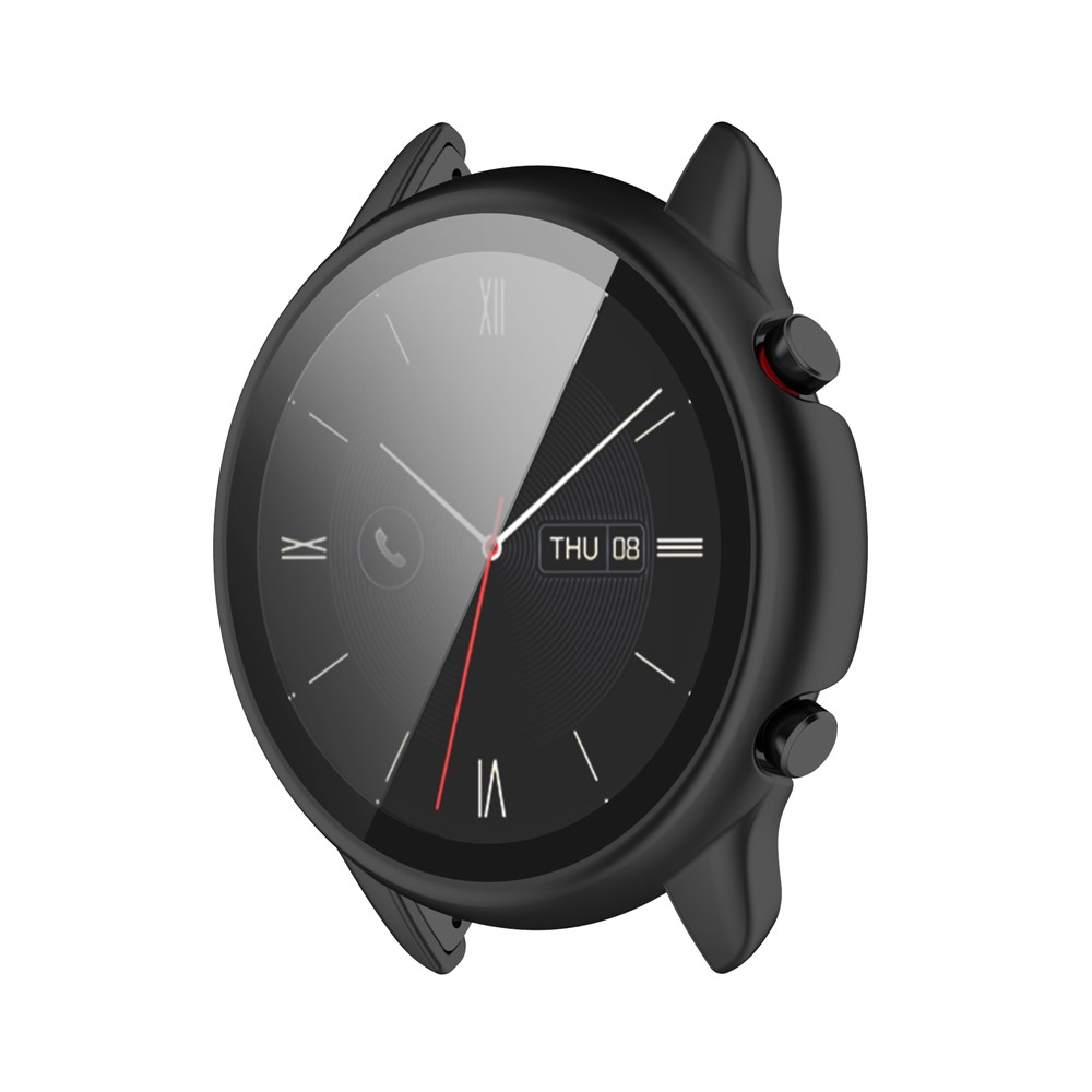 PC Frame + Tempered Glass Watch Protector Cover for Amazfit GTR 2 eSIM - Black-2