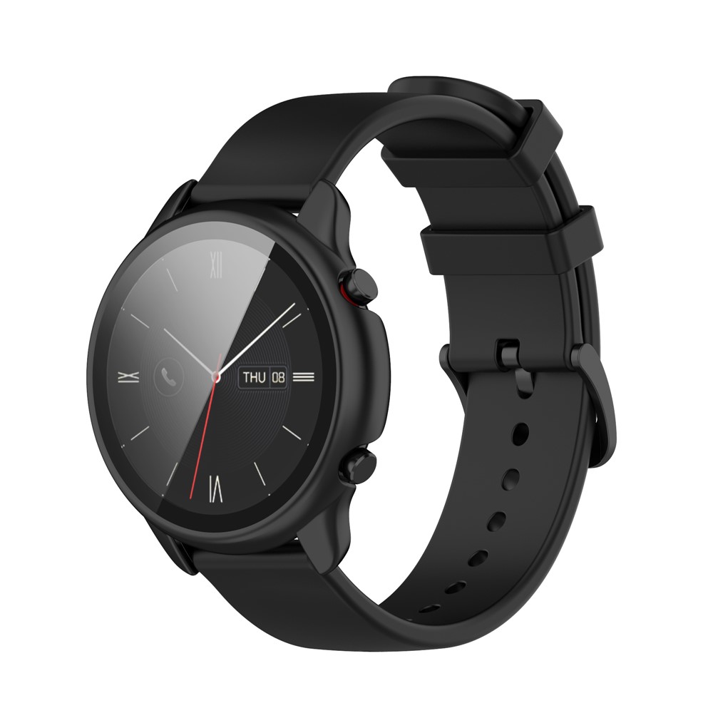 PC Frame + Tempered Glass Watch Protector Cover for Amazfit GTR 2 eSIM - Black-3