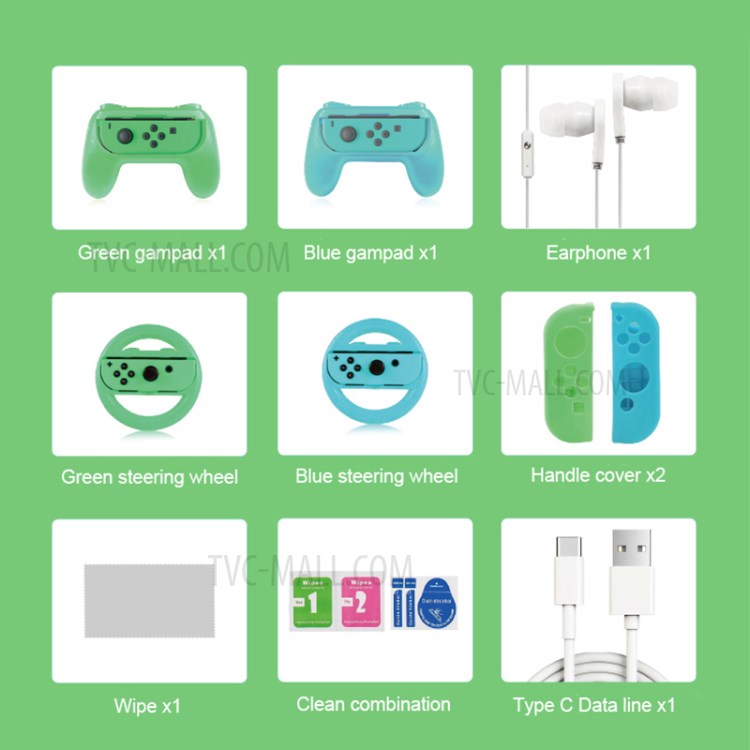 IPEGA PG-SW053 26 in 1 Screen Protector Earphone Steering Wheel Rocker Covers Card Box Carrying Case Kit for Nintendo Switch-2