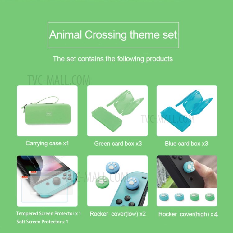 IPEGA PG-SW053 26 in 1 Screen Protector Earphone Steering Wheel Rocker Covers Card Box Carrying Case Kit for Nintendo Switch-3