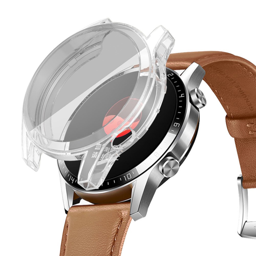 Full Coverage TPU Electroplate Smart Watch Protective Frame Case for Huawei Watch GT 2 46mm - Transparent-4