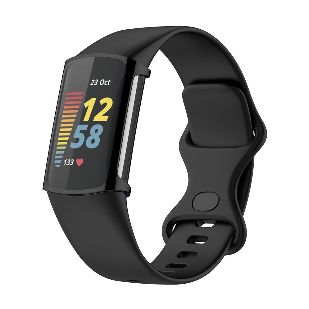 Overall Protective Soft TPU Electroplated Case Ultra-Thin Cover for Fitbit Charge 5 - Black-2