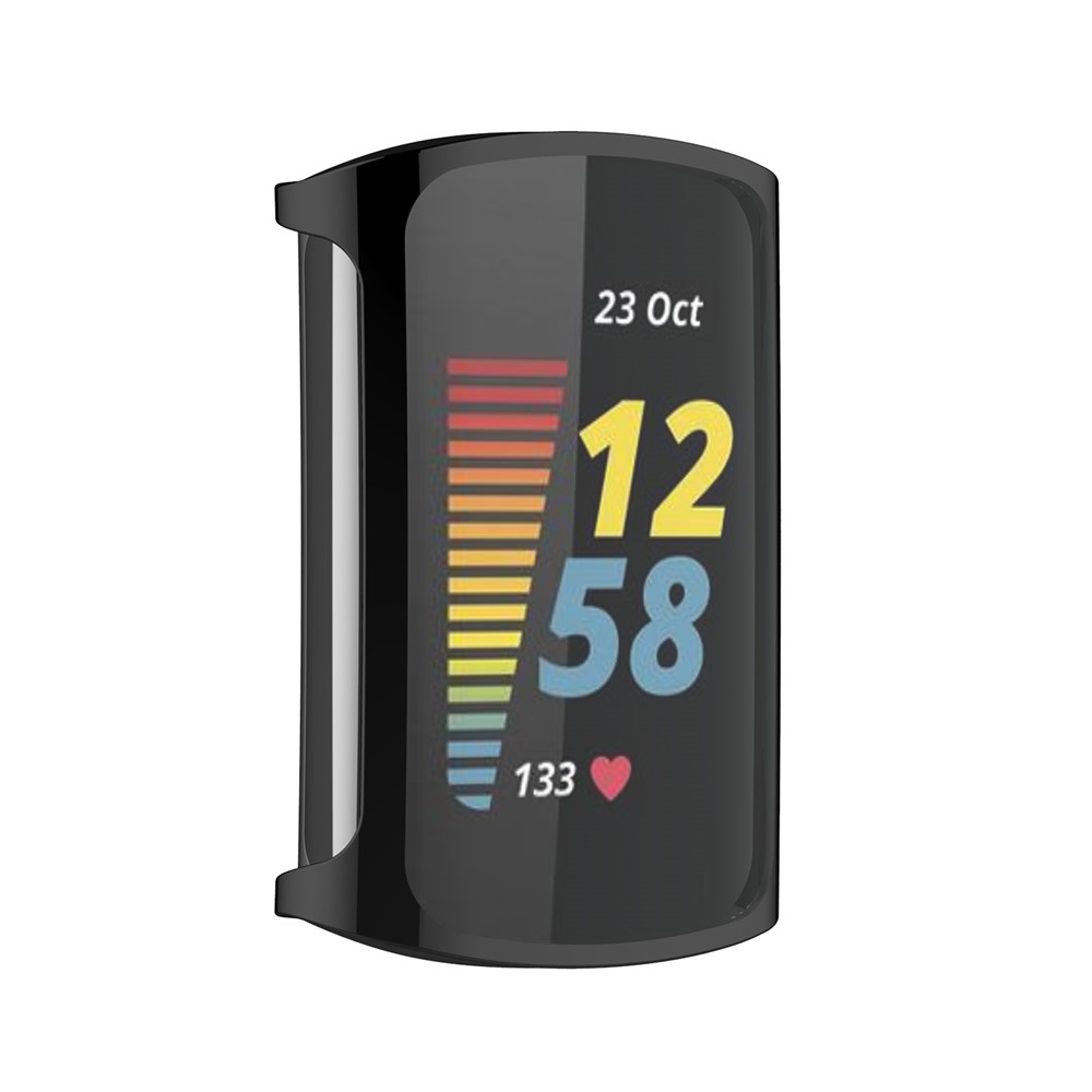 Overall Protective Soft TPU Electroplated Case Ultra-Thin Cover for Fitbit Charge 5 - Black-3