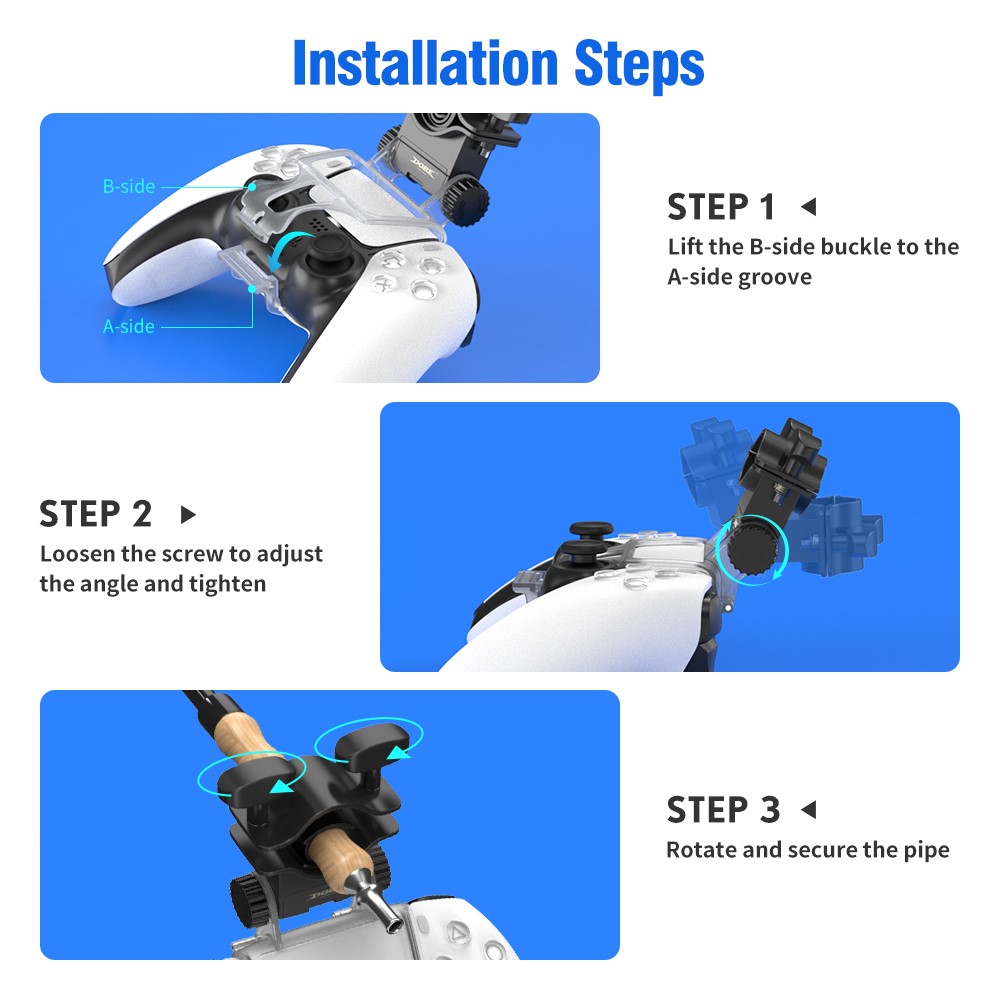 DOBE TP5-0573 Adjustable Game Smoke Pipe Holder Clip Hookah Gamepad Joystick Clamp Bracket for PS5 Wireless Controller-4