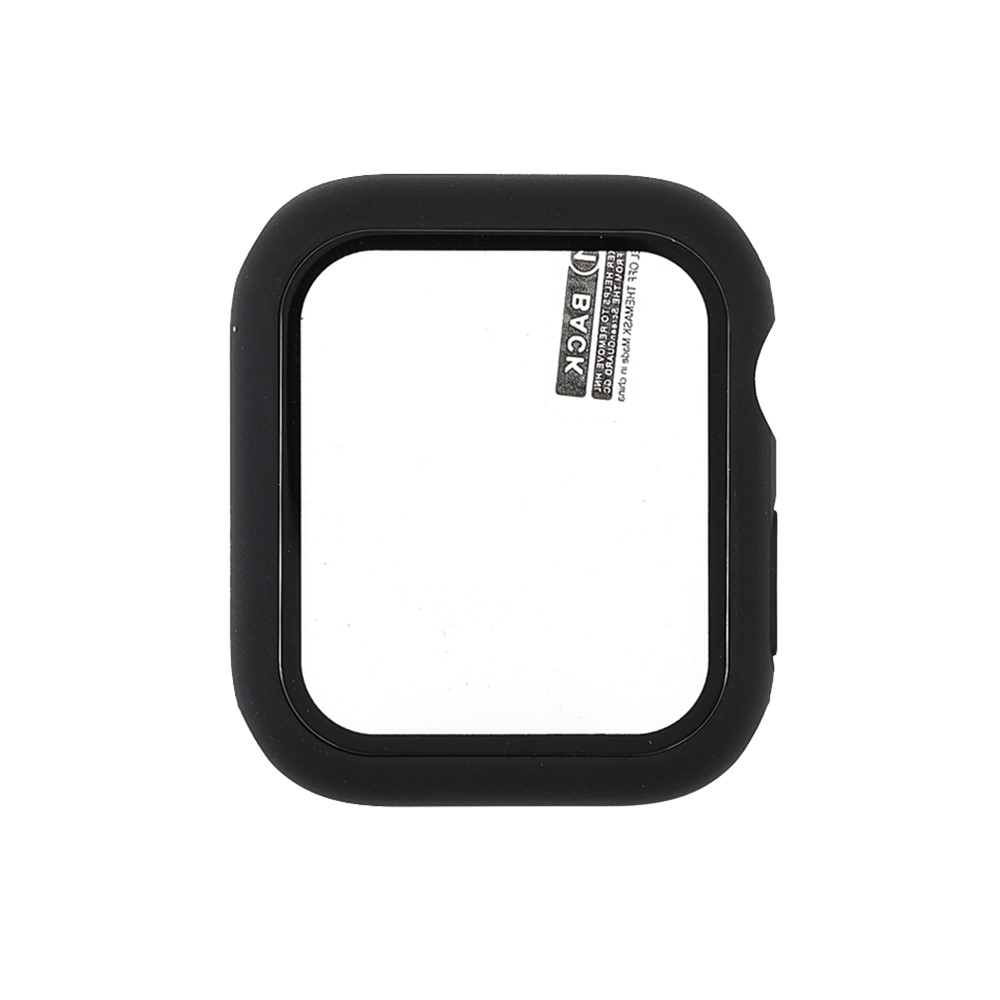 Matte Rubberized Case Frame Tempered Glass Protector for Apple Watch Series 7 41mm-1