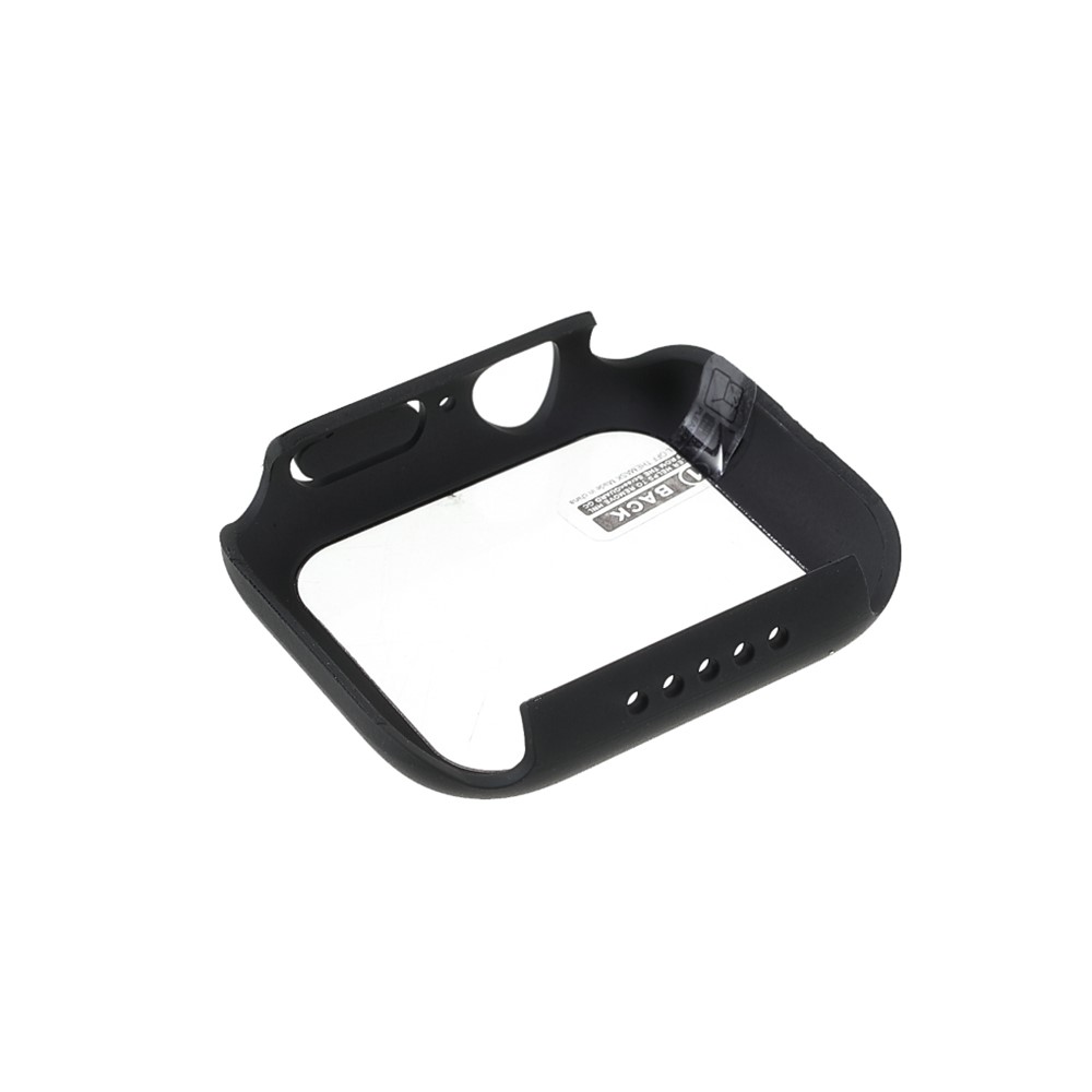 Matte Rubberized Case Frame Tempered Glass Protector for Apple Watch Series 7 41mm-4