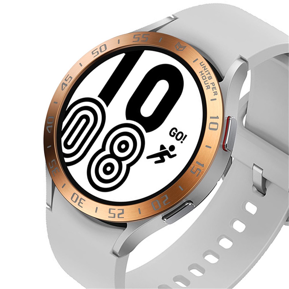 Stainless Steel Watch Bezel Ring Cover Protector for Samsung Galaxy Watch4 40mm - Rose Gold/Grey-2