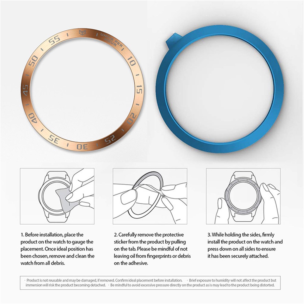 Anti-Scratch Protection Stainless Steel Case Watch Bezel Ring for Samsung Galaxy Watch4 44mm - Rose Gold/Grey-6